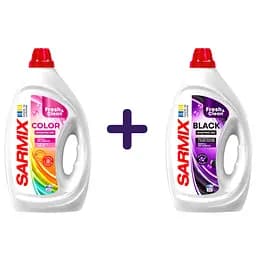 Набір: Гель для прання Sarmix Color 900 мл + Гель для прання Sarmix Black 900 мл