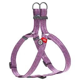 Шлея для собак Waudog Re-cotton, з відновленої бавовни, з QR паспортом, M, 50-80х2 см, фіолетовий (3329)