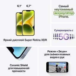 Смартфон Apple iPhone 14 256GB StarlightModel A2882 (Grade C) Seller Refurbished - мініатюра 7