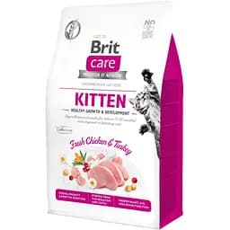 Сухой корм для котят, беременных или кормящих кошек Brit Care Cat GF Kitten Growth&Development со свежей курицей и индейкой 0.4 кг