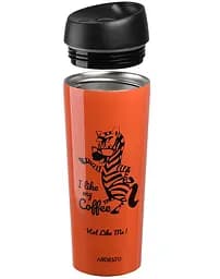 Термокружка Ardesto Coffee time Zebra, 450 мл, помаранчевий (AR2645DTO) - мініатюра 2