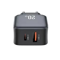 Мережевий зарядний пристрій XO L154(EU) PD20W/QC18W(1A1C) fast charger Чорний - мініатюра 6