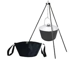 Казан чавунний туристичний 8 л з алюмінієвою кришкою, триногою та чохлом