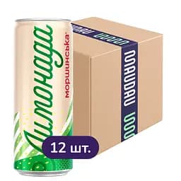 Упаковка напитка Моршинская Лимонада Мохито среднегазированный 3.96 л (0.33 л x 12 шт.)