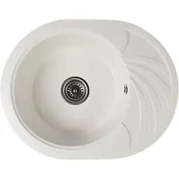 Гранітна кухонна мийка Romzha Rasa 60 Biela (102) з крилом