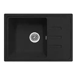 Гранитная врезная кухонная мойка WIZ № 10 прямоугольная 620х435 мм (Черная)