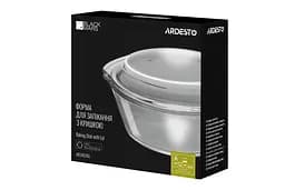 Форма для запікання з кришкою Ardesto Black Mars 25.5х22.8х10.2 см боросилікатне скло кругла прозора kuh0014496 - мініатюра 3