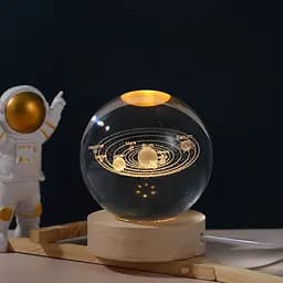 Нічник сонячна система, світильник 3D Кришталева куля в дитячу від юсб - мініатюра 2