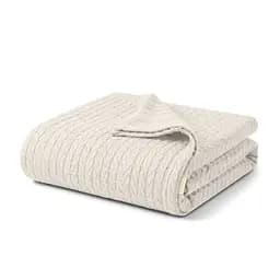Плед-покривало Cosas Knitted Braid Biscotti косичка 200х220 см (Blanket_02_1Biscotti_KnittedBraid_200x220)