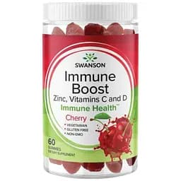 Вітамінний комплекс Swanson Immune Boost with Zinc, Vitamins C and D, Cherry 60 жувальних пігулок