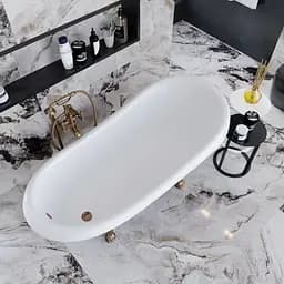 Ванна окремостояча матова Amidicon Symphony 167x78 чорна з литого каменю бронзові ніжки SYMFONIYA_167_br_BLACK_MAT, Чорний матовий - мініатюра 4