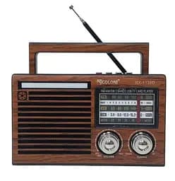 Радиоприемник Golon RX-1138D Bluetooth портативное радио, питание от сети, аккумулятора или батареек, AM/FM/SW, USB/TF/SD, 18650, коричневый