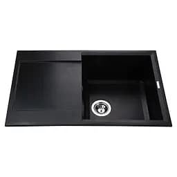 Кухонна мийка гранітна Globus Lux Komo чорний 790x500мм-А0002, Чорний
