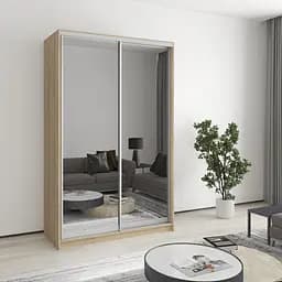 Шафа-купе дводверна MebelStar Стандарт AL 2 Дзеркала 130x45x210 см Дуб сонома (MBS-2480)