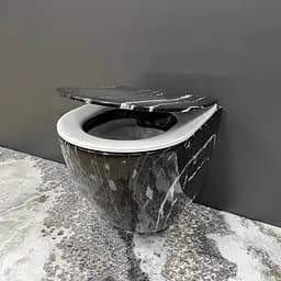 Підвісний унітаз VBI Vulcano black onyx VBI-020403, Мармур - мініатюра 4