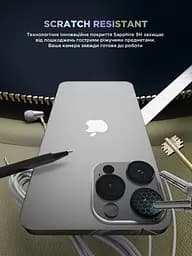 Захисне скло для камери Apple iPhone 16 Pro/16 Pro Max, Supreme BI, чорний колір, з рамкою, глянцеве скло для захисту лінз, протиударне, прозоре, з клейовим шаром по контуру, не впливає на якість фото, ArmorStandart (ARM79419) - мініатюра 5