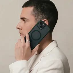 Чехол для Apple iPhone 15, Uniq MagCase, зеленый, противоударный, панель-накладка с MagSafe, ударопрочный TPU+PC, с магнитом MagSafe, поддержка полноценной беспроводной зарядки, ArmorStandart (ARM75320) - мініатюра 5