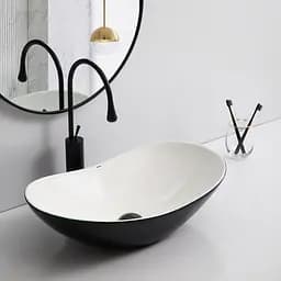 Умивальник накладний Mixxus Premium Wave-0105 white-Black 620x360x160 мм MP6558, Білий - мініатюра 3