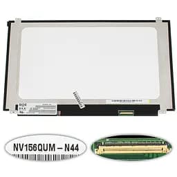 Матриця 15.6" NV156QUM-N44 3840х2160, 40pineDP, 300cd/m2, 16.7M 72% NTSC, IPS, LED, SLIM вертикальні вушка, матова, роз'єм справа внизу для ноутбука
