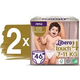 Набір підгузків Libero Touch 4 (7-11 кг), 92 шт. (2 уп. по 46 шт.) - мініатюра 2