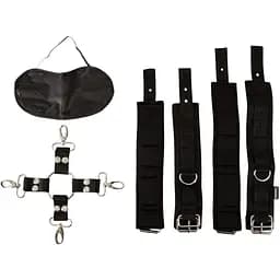 Фиксаторы с наручниками Pipedream Heavy-Duty Hogtie Kit черный
