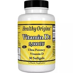 Вітамін D3 Healthy Origins Vitamin D3 5000 IU 30 капсул