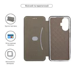 Чехол-книжка для Realme C55, G-Case, черный, кожаный чехол-книга из экокожи (PU) и TPU, с магнитом, с подставкой и вместительным кардхолдером, противоударный, защита всего корпуса, ArmorStandart (ARM67929) - мініатюра 3
