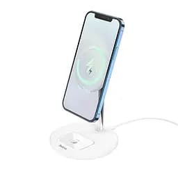 Зарядка QI Hoco Volant magnetic 2-in-1 wireless fast charger S23 5-15W, 3A - мініатюра 3