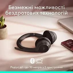 Bluetooth-гарнітура бездротова накладна Logitech Zone 300 Wireless (981-001407) чорна - мініатюра 6