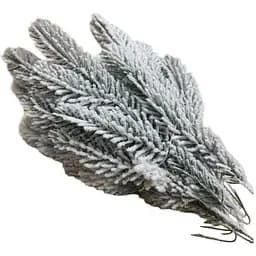 Декоративная ветка 34 см Искусственный материал для флористики с эффектом инея 150 шт Заснеженная зеленая