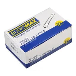 Скрепки никелированные BM.5021 Buromax, 78 мм, рельефные, 50 шт в упаковке (4823078958549)