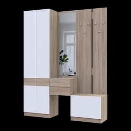 Передпокій Doros Сола Дуб Сонома/Білий ДСП / дзеркало 165х40х215 (42005147)