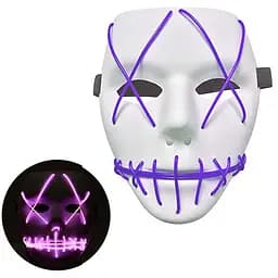 Неонова маска для вечірок із підсвіткою LED Mask 1 Violet