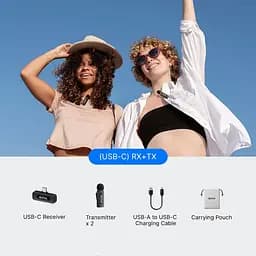 Мікрофонна радіосистема Boya BY-V20 V2.0 USB-C with 2 TX + 1 RX Black [161740] - мініатюра 7