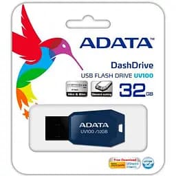 USB флеш накопичувач ADATA 32GB DashDrive UV100 Blue USB 2.0 (AUV100-32G-RBL) - мініатюра 4