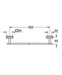 Тримач для рушника Grohe 600мм QuickFix Start Cube 41089000 Хром - мініатюра 3