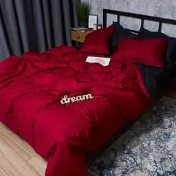 Комплект постільної білизни Moon&Star Satin Stripe Dark Romance Сімейний 143х210х2 наволочки 2х70х70 - мініатюра 4