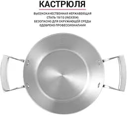 Каструля Fissman Nordia із нержавіючої сталі зі скляною кришкою Ø16х9 см kuh0007835 - мініатюра 3