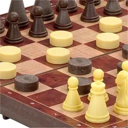Уцінка. Настільна гра CAYRO магнітна 2 в 1: шахи, шашки поле 16х16 см (450)  - мініатюра 3
