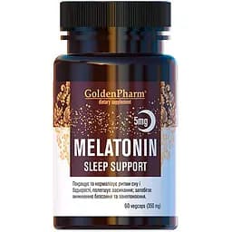 Натуральная добавка Golden Pharm Melatonine Sleep Support 5 mg, 60 вегакапсул