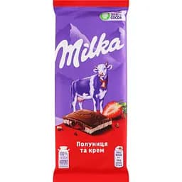 Шоколад Міlkа полуниця та крем 90 г (423359)