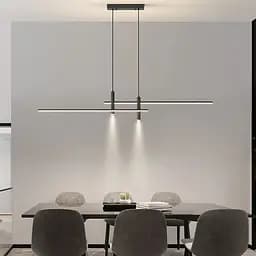 Люстра подовжена в чорному геометричному корпусі 100 см Line F Арт. K29 -1000 BK