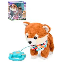 Собака Limo Toy 25 см плюш звук на украинском языке музыка ходит двигает хвостом пульт-поводок (в ассортименте) M5841IUA