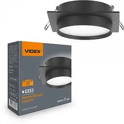 Світильник Videx під лампу GX53 врізний Квадратний Чорний (VL-SPF33S-B)