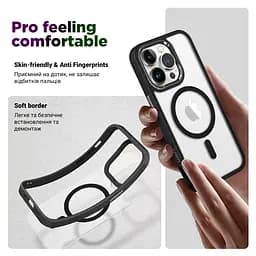 Чехол Apple iPhone 14 Pro, Unit MagSafe, черный, прозрачный, магсейф, противоударный, магнитный, панель-накладка с поддержкой MagSafe, с поддержкой беспроводной зарядки, TPU+PC, защита всего корпуса, ударопрочный, ArmorStandart (ARM66949) - мініатюра 2