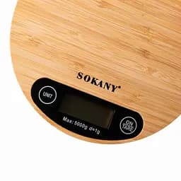 Кухонні настільні електронні ваги Sokany SK-19024 для зважування продуктів LCD-дисплей до 5 кг Дерево - мініатюра 3
