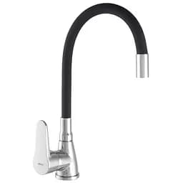 Смеситель для кухни Zerix SOP7 146 с черным гибким изливом ZX2654 Хром