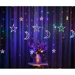 Гірлянда LED Star штора Зірки і місяць небо 138 led 8 режимів