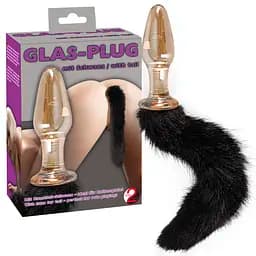 Стеклянная анальная пробка с хвостом Glas with tail Orion 42-05099300000 98256