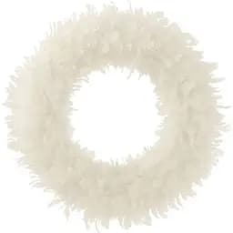 Різдвяний вінок J-line з натуральним пір'ям 50 см білий (36852)